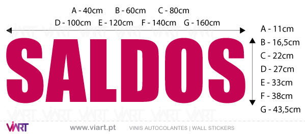 Viart Wall Stickers - Window Dressing - "SALDOS" - measures