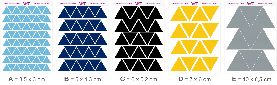 Viart - Wall Stickers - TRIANGLES! - Wall Decal Set! Sizes