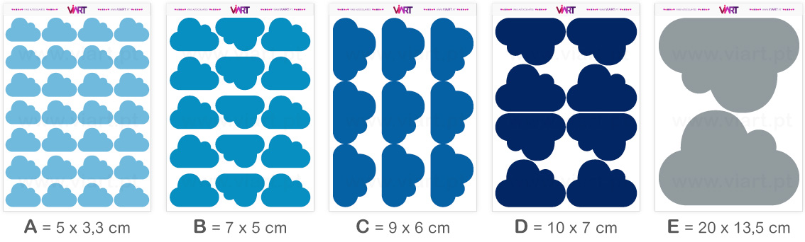 Viart - Wall Stickers - CLOUDS 1! - Wall Decal Set! Sizes