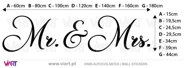 Mr & Mrs | Mrs & Mr | Mr e Mrs... Vinis Autocolantes decorativos. Decoração adesivos. Vinil Autocolante de Parede . Viart