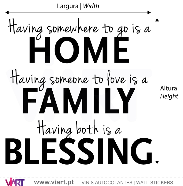 Viart Wall Stickers - HOME - FAMILY - BLESSING - 2 - measures