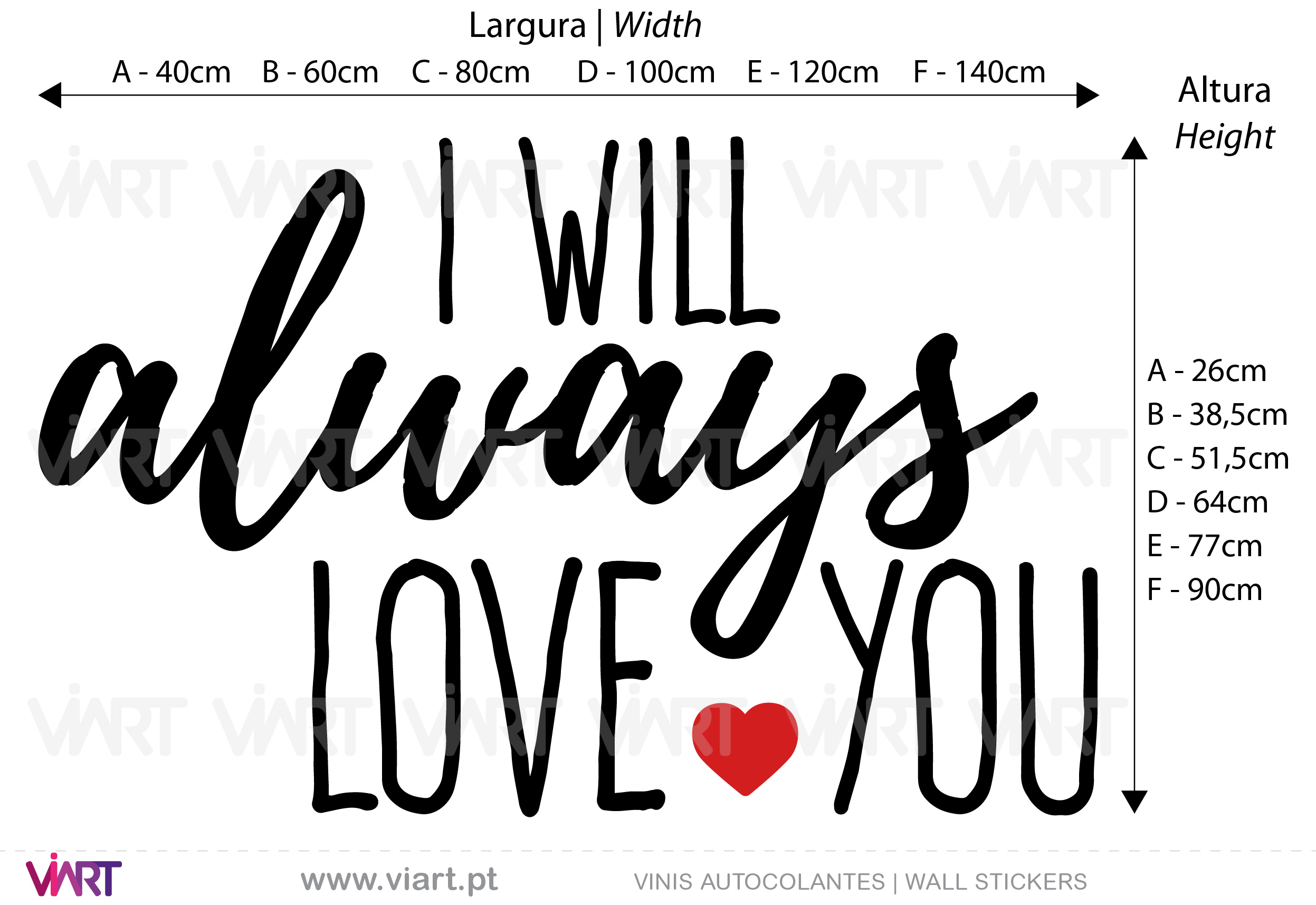 I WILL always LOVE YOU! Wall Stickers - Decals