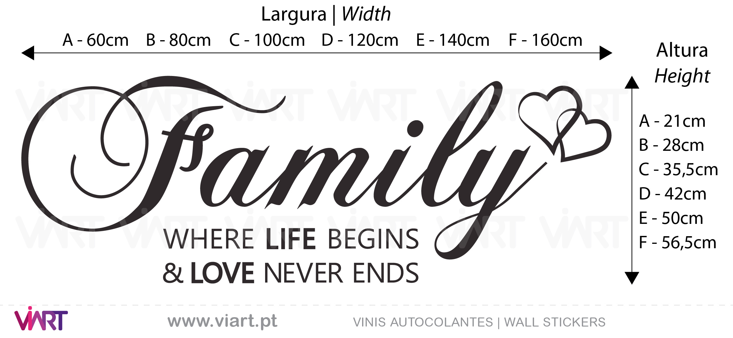 Family! Where life begins... Vinis Autocolantes decorativos. Decoração adesivos.