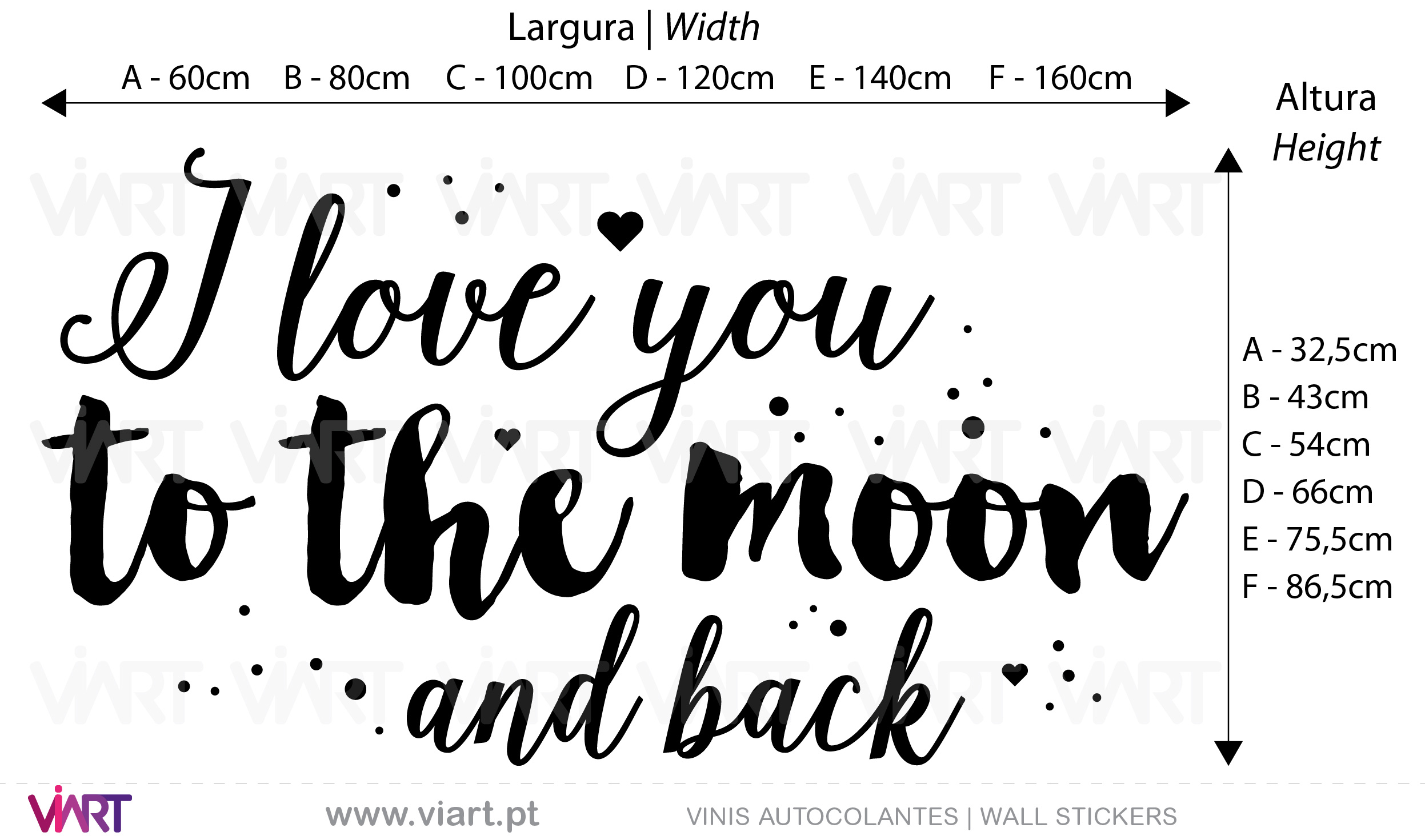 I love you to the moon and back... 2 Wall Stickers - Decals