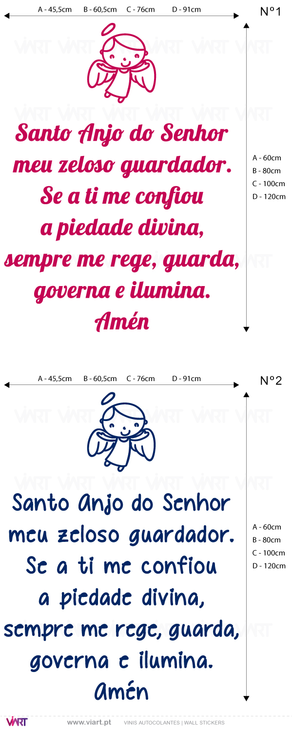 Viart Wall Stickers - Oração Santo Anjo do Senhor... - measures