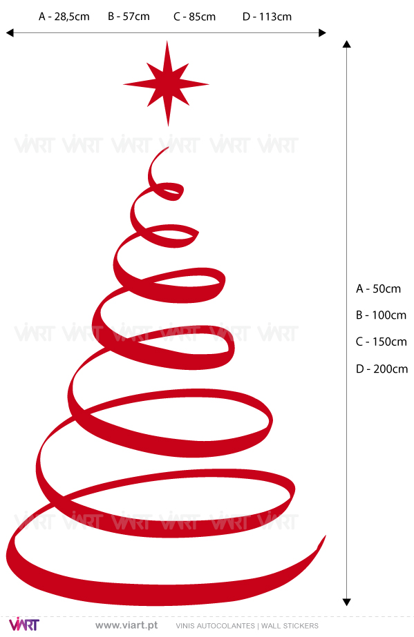 Viart Vinis autocolantes decorativos - Árvore de Natal "Espiral" - medidas