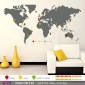 WORLD MAP with pins! Wall stickers - Vinyl decoration - Viart -1