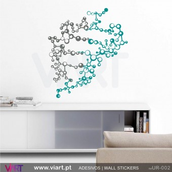 Molécula - Vinil Autocolante Decoração Parede Decorativo - Viart -1