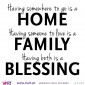 Having somewhere to go is a HOME - FAMILY – BLESSING –Versão 2! Vinil Autocolante Decorativo! Decoração parede - Viart -3