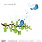 Branch with flowers and singing birds Wall stickers - Baby room decoration - Viart - G