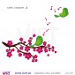 Branch with flowers and singing birds Wall stickers - Baby room decoration - Viart - J