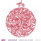 Conjunto de 3 bolas de Natal florais - Vinil Autocolante Decorativo! Decoração Natal - Viart -1