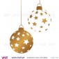 Set of 6 "stars" Christmas balls - Wall stickers - Wall Art - Viart -1