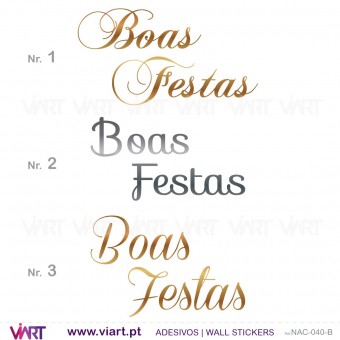 "Boas Festas" - Frase versão 1 - Vinil autocolante