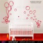 2 Teddy bears with soap bubbles and balloons. Wall stickers - Baby room decoration - Viart - inverted - red
