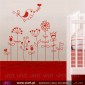 Flowers with love bird. Wall stickers - Baby room decoration - Viart -3