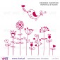 Flores com passarinho do amor - Vinil Autocolante Decorativo! Decoração quarto Bebé - Infantil - Viart - invertido
