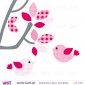 Baby Pink Fantasy. Tree, owl, birds and flowers - Wall Stickers - Kids room decoration - Viart - detail