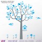 Baby Blue Fantasy. Tree, owl, birds and flowers - Wall Stickers - Kids room decoration - Viart - inverted