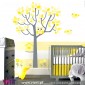 Yellow Fantasy. Tree, owl, birds and flowers - Wall Stickers - Kids room decoration - Viart -1