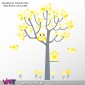 Yellow Fantasy. Tree, owl, birds and flowers - Wall Stickers - Kids room decoration - Viart - inverted