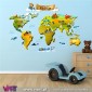 Mapa mundo personalizável com nome de criança! Vinil Autocolante Decorativo! Decoração infantil - Viart -2