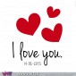 I love you (with date) Wall Stickers. Decal Art - Viart -2