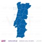 Mapa de Portugal com distritos! Vinil Decorativo Parede! Autocolante para parede - Viart - 3