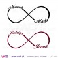 Infinity with customized names. Wall Sticker! Wall decal. Viart 3