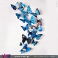12 Blue 3D Butterfly Magnetic Wall Stickers - Viart 1