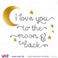 Viart.pt - I love you to the moon and back! Com Lua e Estrelas!  Vinil Decorativo Parede. Decoração em Vinil Adesivo - 7