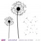 2 dandelion flowers with 15 spores - Wall stickers - Vinyl decoration - Viart -3