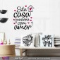 Esta casa funciona com Amor. Vinil Decorativo Parede! Autocolante Adesivo. Vinis Decorativos Viart - 2
