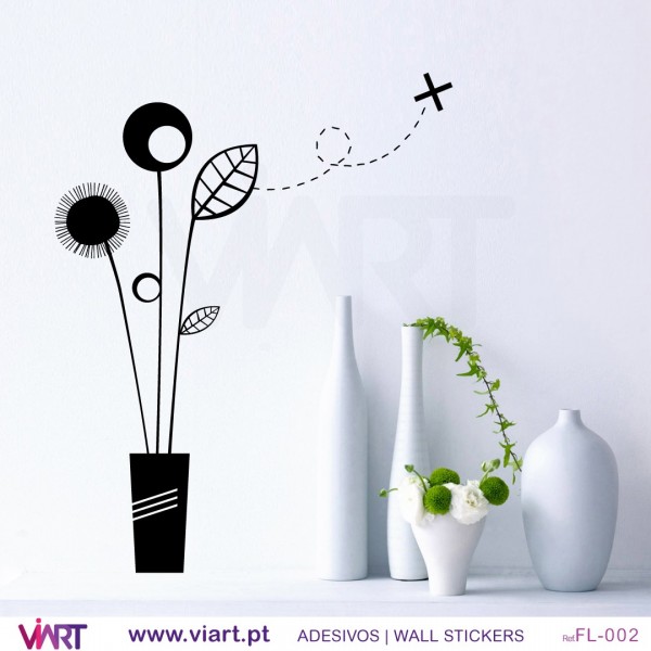 Flower vase! Wall stickers Vinyl decoration Viart