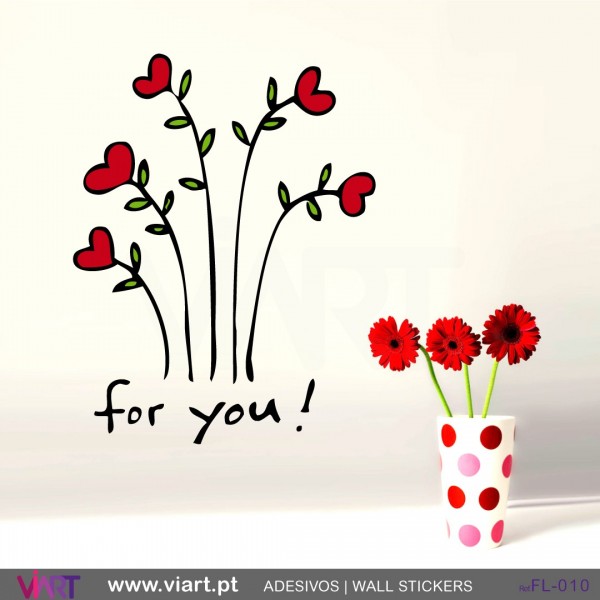 FOR YOU! Flower bouquet Wall stickers Vinyl decoration Viart