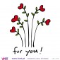 FOR YOU! Ramo de flores - Vinil Autocolante para Decoração - Viart -3