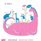 Dinossauro no zoo! - Vinil Adesivo para Decoração - Viart - rosa