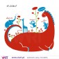 Dinosaur at the zoo! - Wall stickers - Vinyl decoration - Viart - red