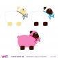 Set of 6 sheep - Wall stickers - Vinyl decoration - Viart -3