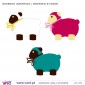Conjunto de 6 ovelhas! - Vinil Adesivo para Decoração - Viart -4