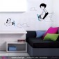 Menino e cãozinho de avião- Vinil Adesivo para Decoração - Viart -1