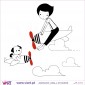 Menino e cãozinho de avião- Vinil Adesivo para Decoração - Viart -2