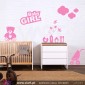 Conjunto BABY GIRL! - Vinil Adesivo para Decoração Infantil- Viart -1
